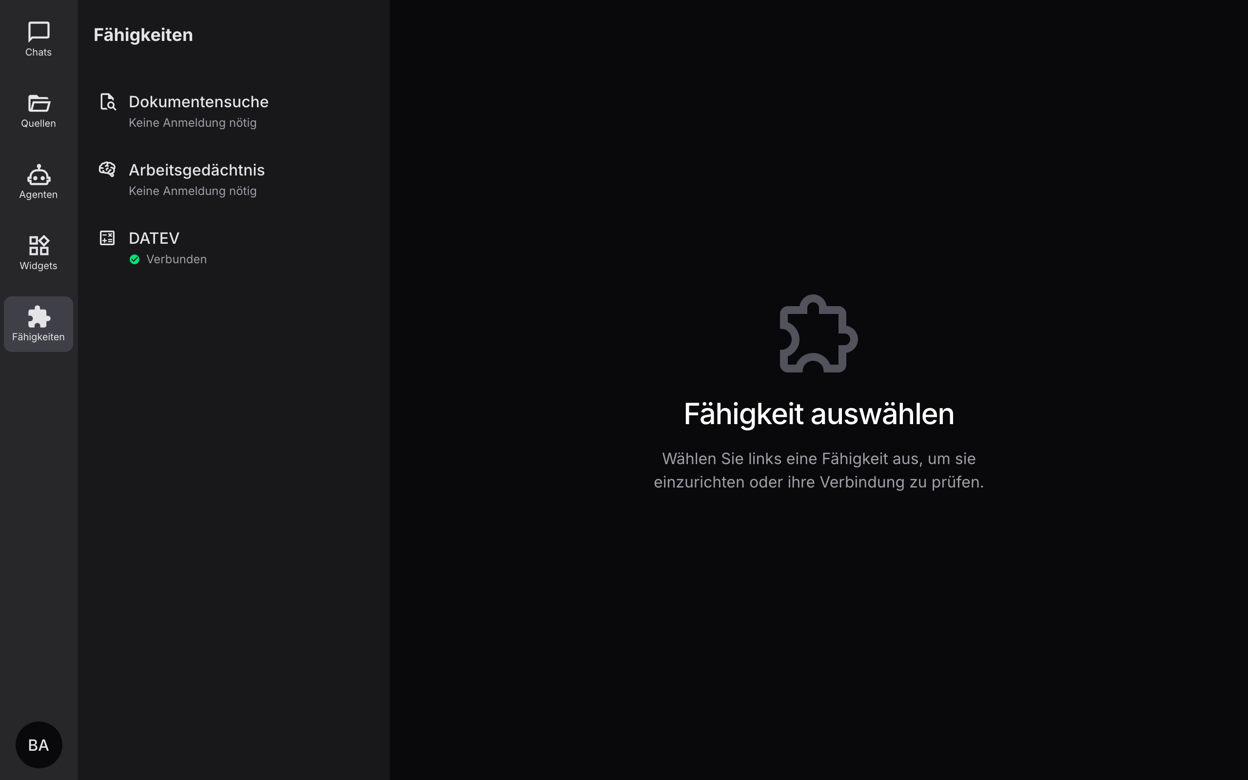 Übersicht der Fähigkeiten